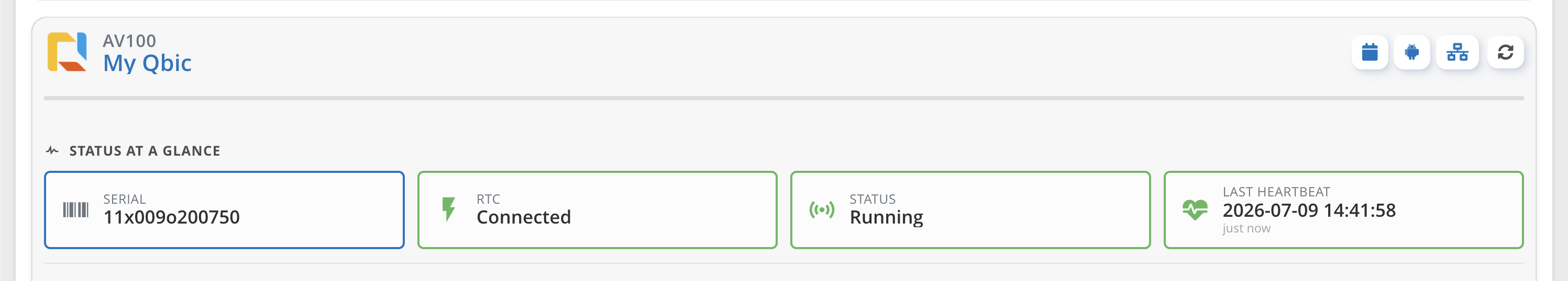 Devices list showing player status