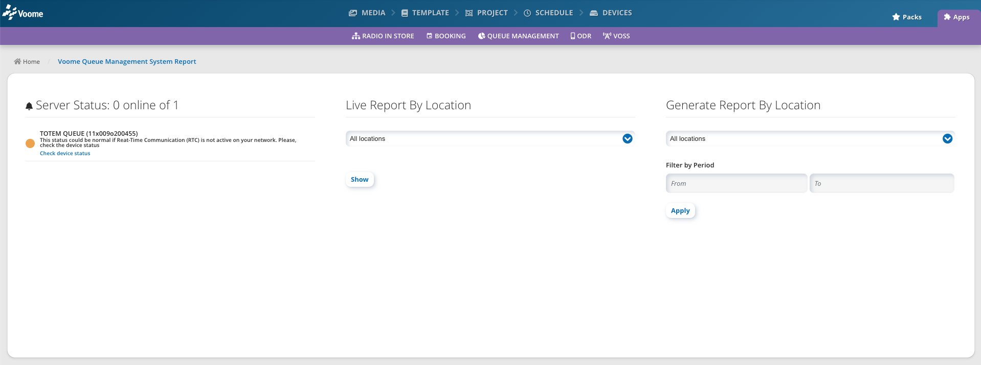 La page du rapport